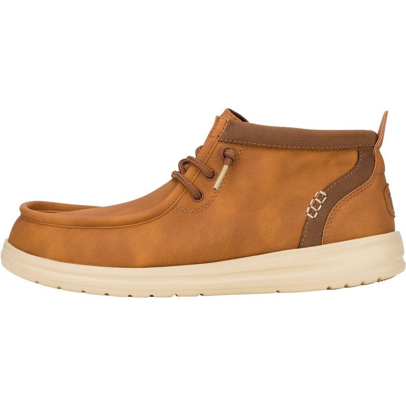 HEYDUDE Wally Mid GripR Classic Synthetic Men's Cognac/Tan Boots