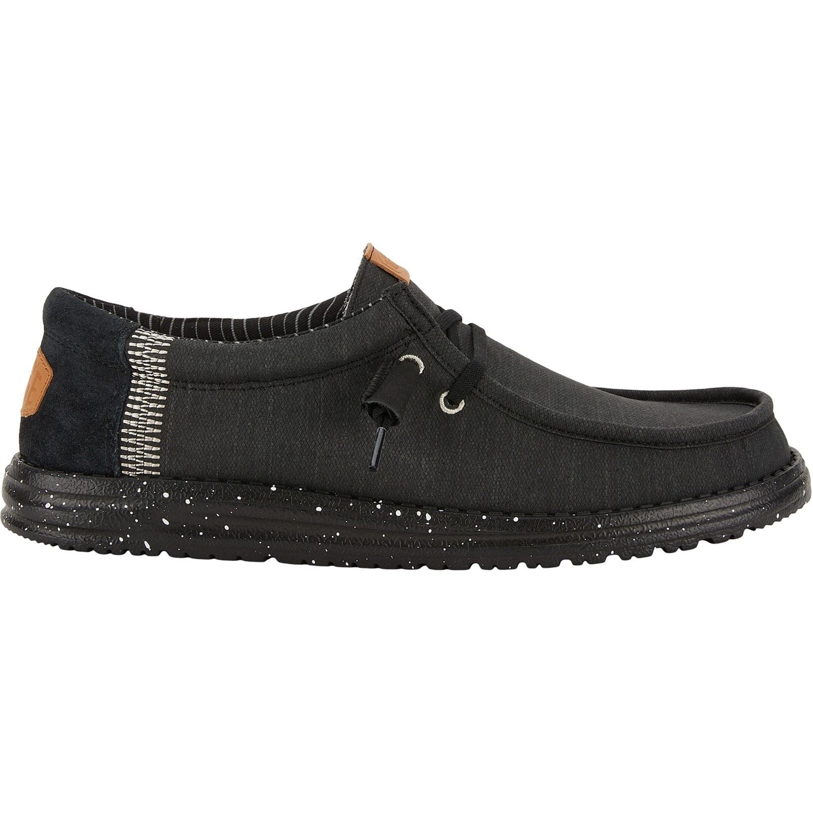 HEYDUDE Wally Elevated Basics Canvas Men's Black Shoes