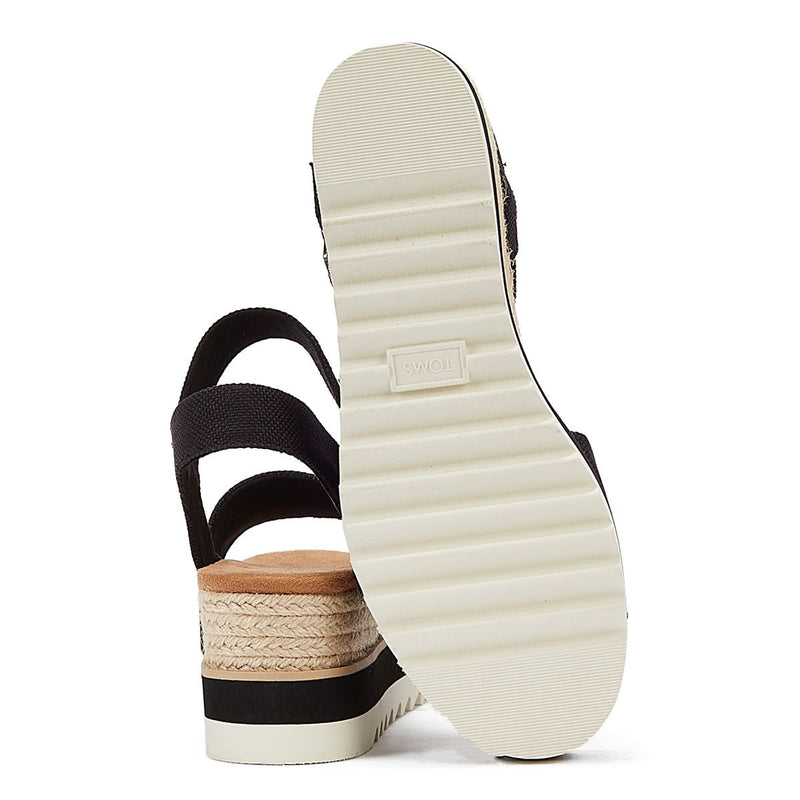 TOMS Diana Canvas Wedge Women's Black Sandals
