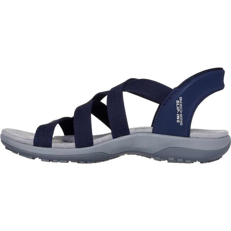 Skechers Reggae Slim Stretch Flex Textile Women's Navy Sandals