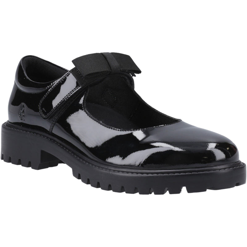 Hush Puppies Astrid Bow Patent Leather Youth Girl's Black Shoes