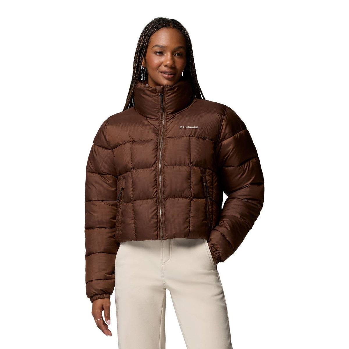 Columbia Puffect III Cropped Jacket Women's Brown Puffer Jackets