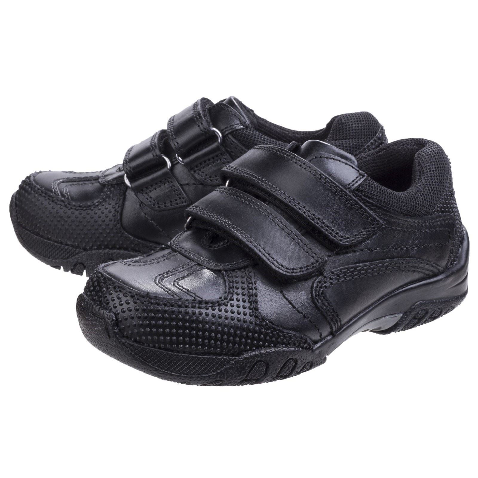 Hush Puppies Jezza Youth Boy's Black Leather Shoes
