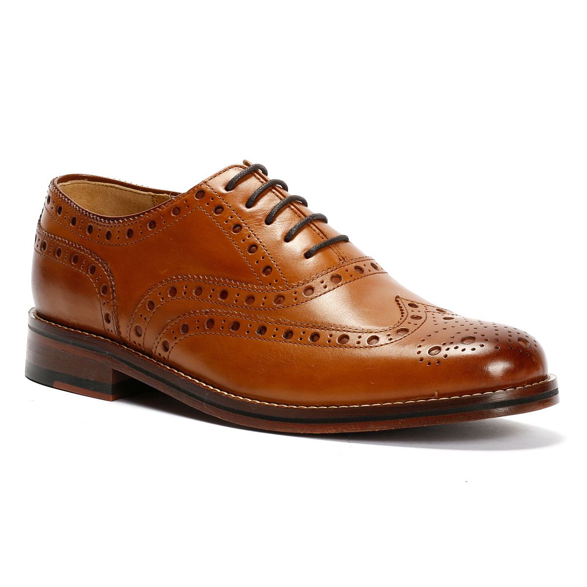 Chapman & Moore Oxford Brogue Leather Men's Tan Burnish Shoes