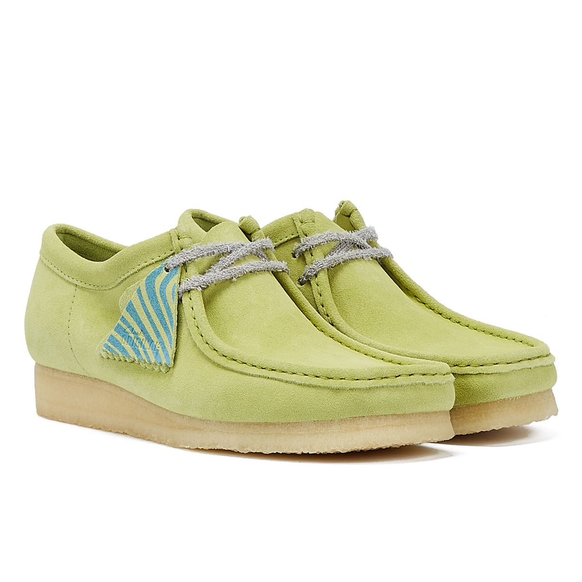 Clarks Originals Wallabee Pale Lime Suede Men's Lace-Up Shoes