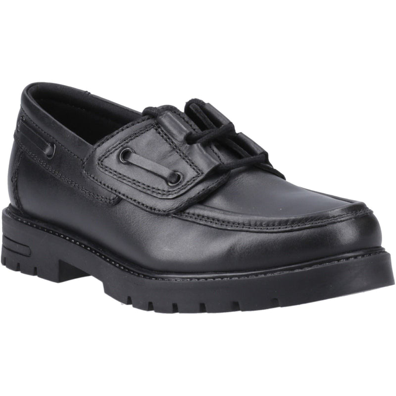 Hush Puppies Lucy Leather Youth Girl's Black Shoes