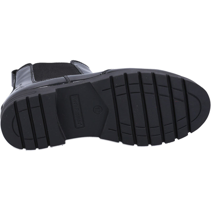 Hush Puppies Laura Patent Leather Youth Girl's Black Boots