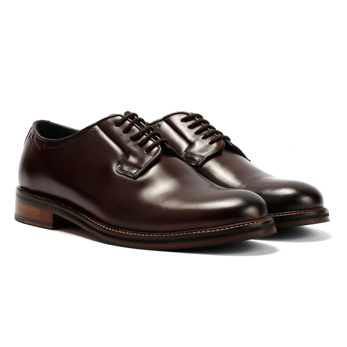 Ben Sherman Hoxton Brush Off Leather Men's Brown Lace-Up Shoes