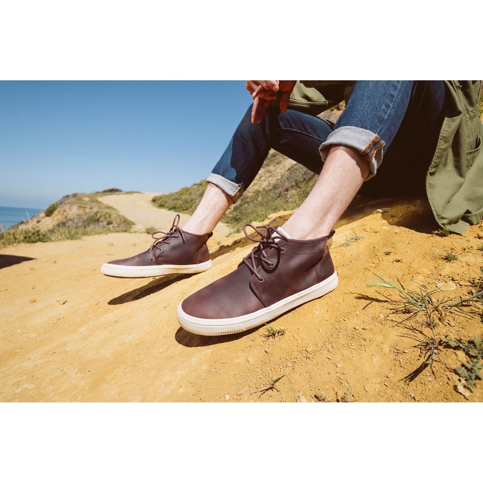 TOMS Carlo Mid Terrain Leather Men's Clover Brown Trainers