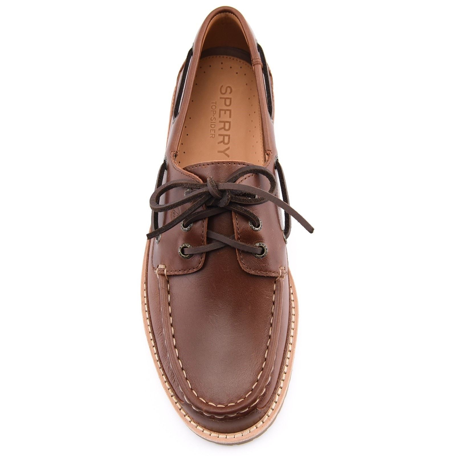 Sperry Mini Lug 3 Eye Leather Men's Brown Boat Shoes