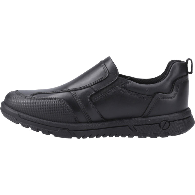 Hush Puppies Sergio Leather Youth Boy's Black Loafers