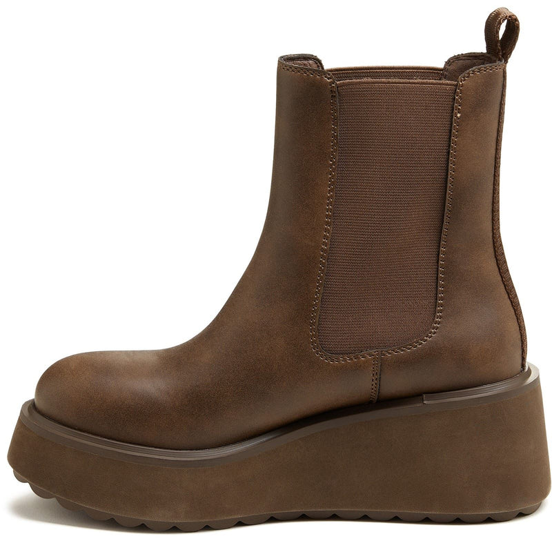 Rocket Dog Heyday Synthetic Women's Dark Brown Flat Chelsea Boots