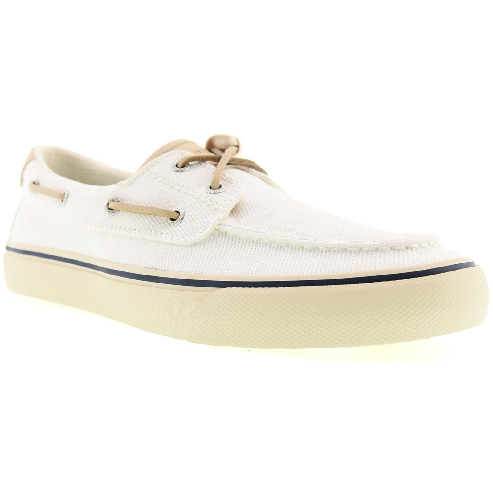 Sperry Helm 2-Eye Textile Men's White Boat Shoes