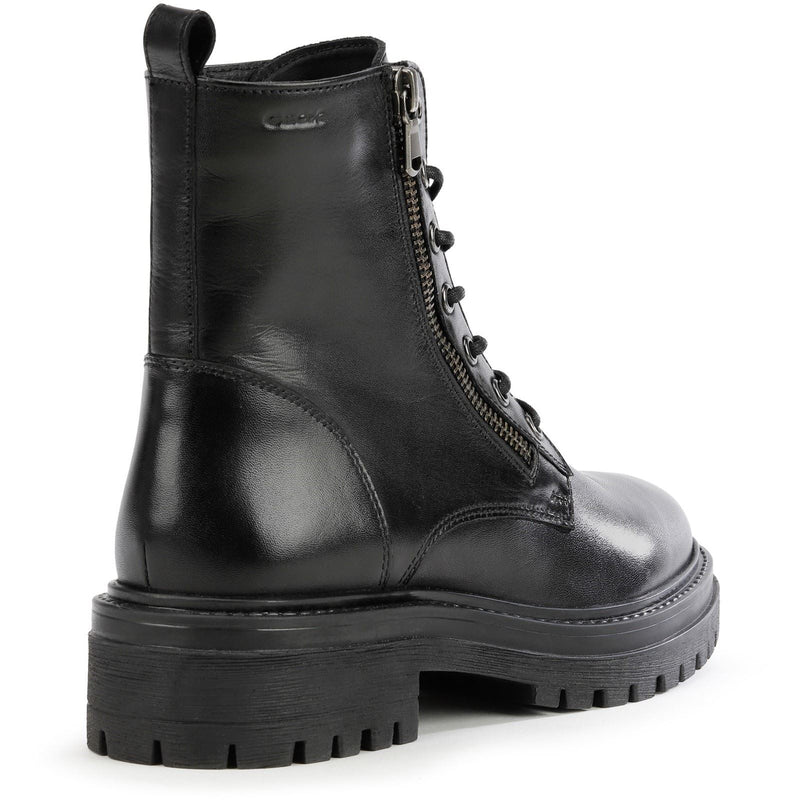 Geox D Iridea F Leather Bovine Full Grain Women's Black Boots