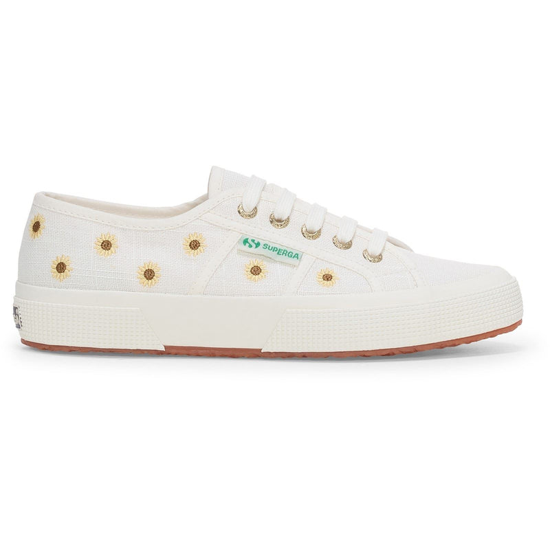Superga Embroidery Linen Sunflower Linen Women's White Trainers