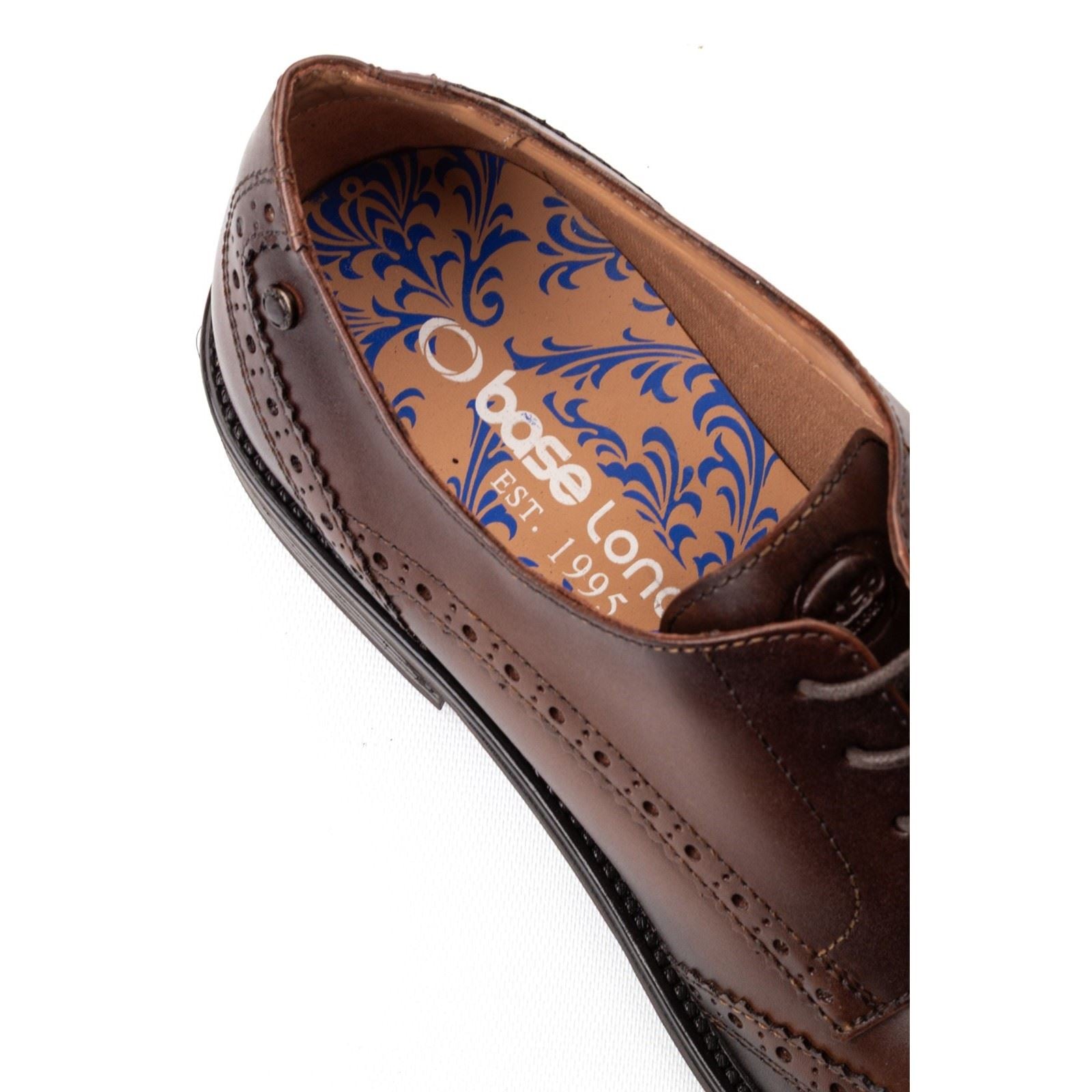 Base London Pocket Leather Men's Brown Brogues Shoes