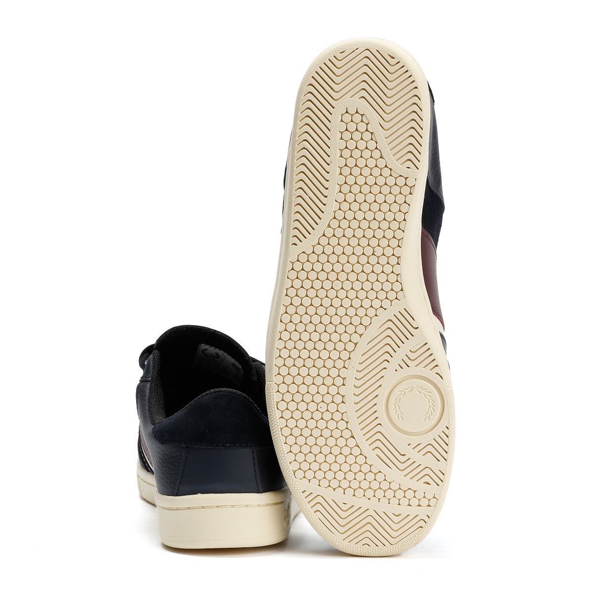 Fred Perry B725 Leather Suede Men's Navy/Ecru/Oxblood Trainers