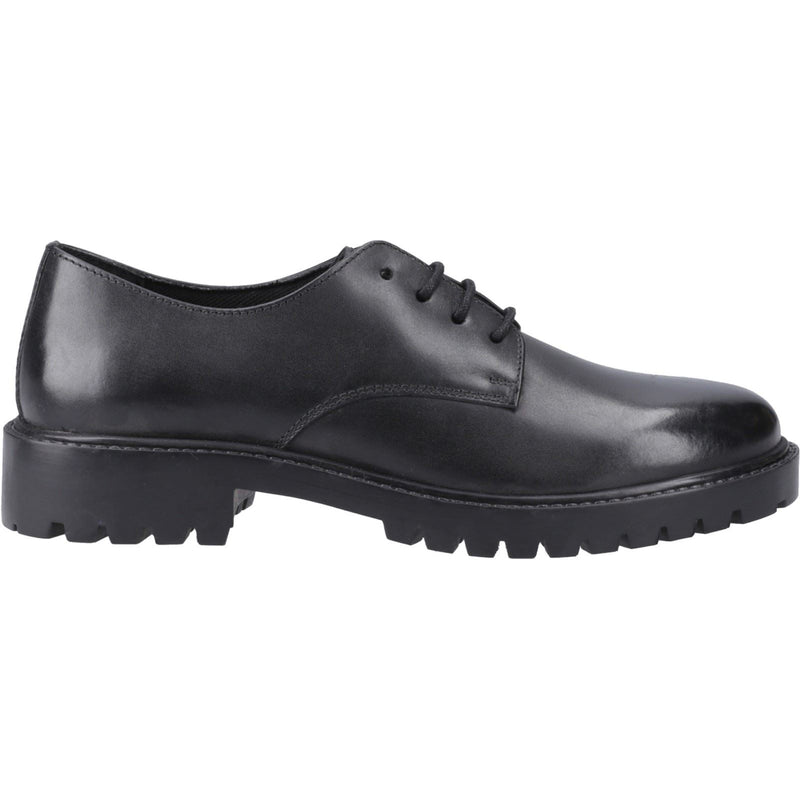 Hush Puppies Aubrey Lace Up Leather Youth Girl's Black Derby Shoes