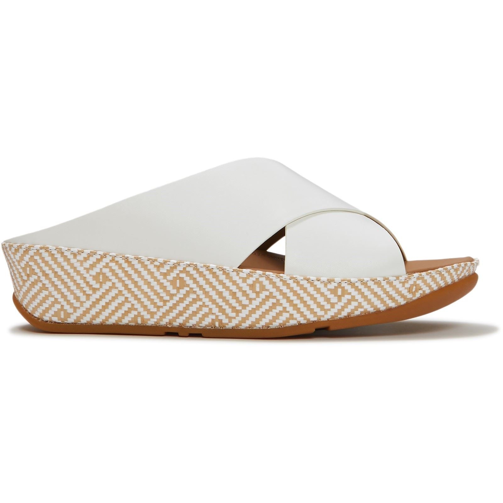 Fitflop Lulu Lux Graphic-Weave Leather Women's Urban White Sandals