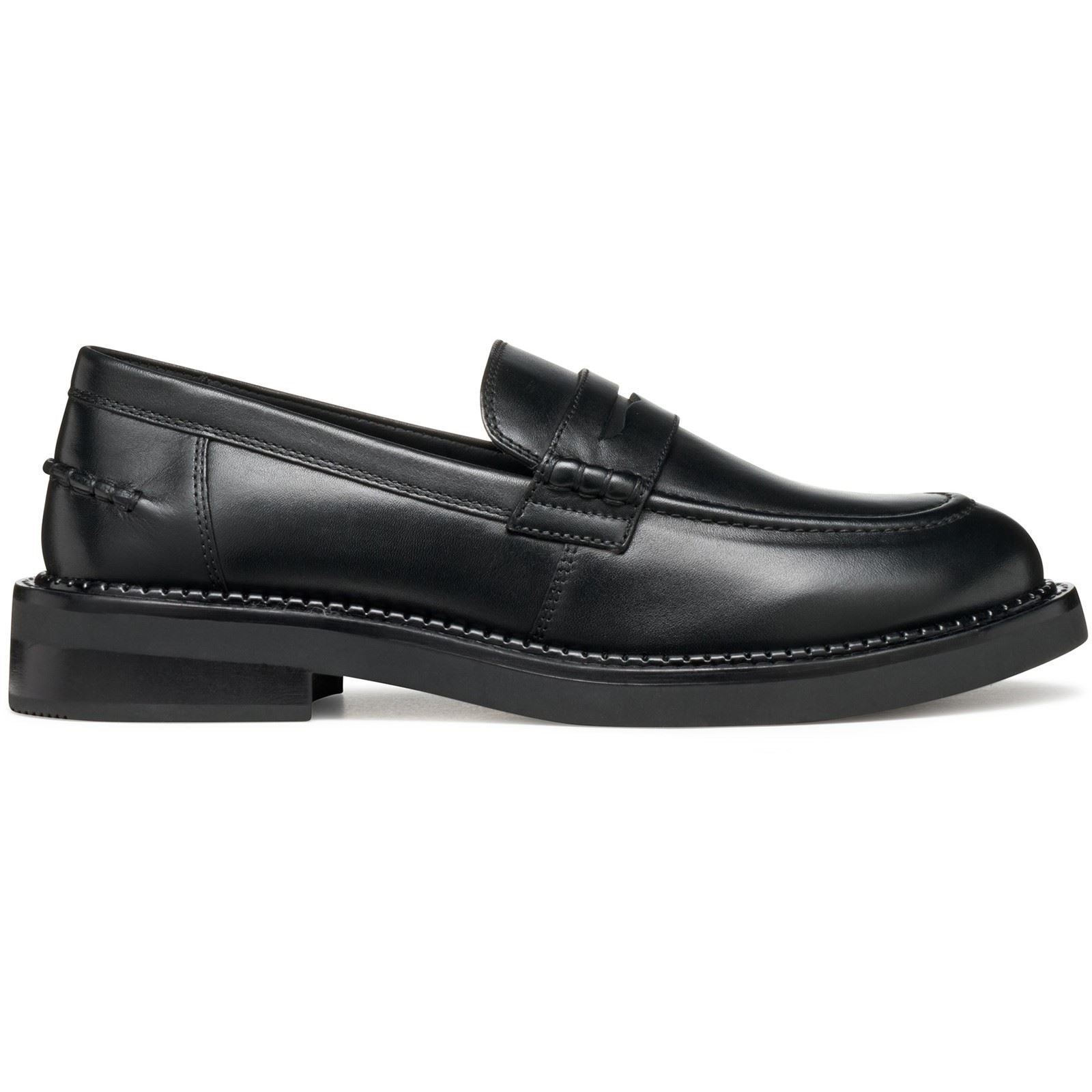 Geox D Serilda E Leather Women's Black Moccasins Shoes