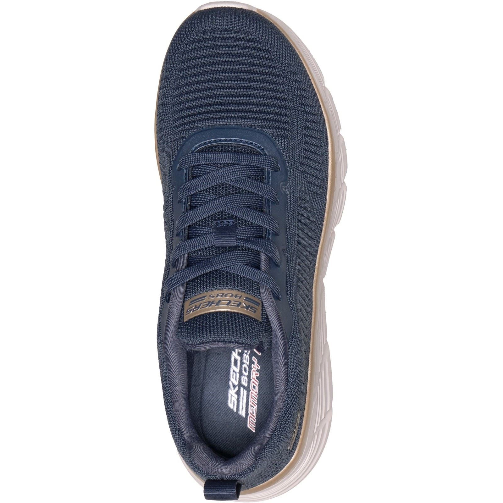 Skechers Bobs B Flex Hi Flying Textile Women's Navy/Gold Trainers