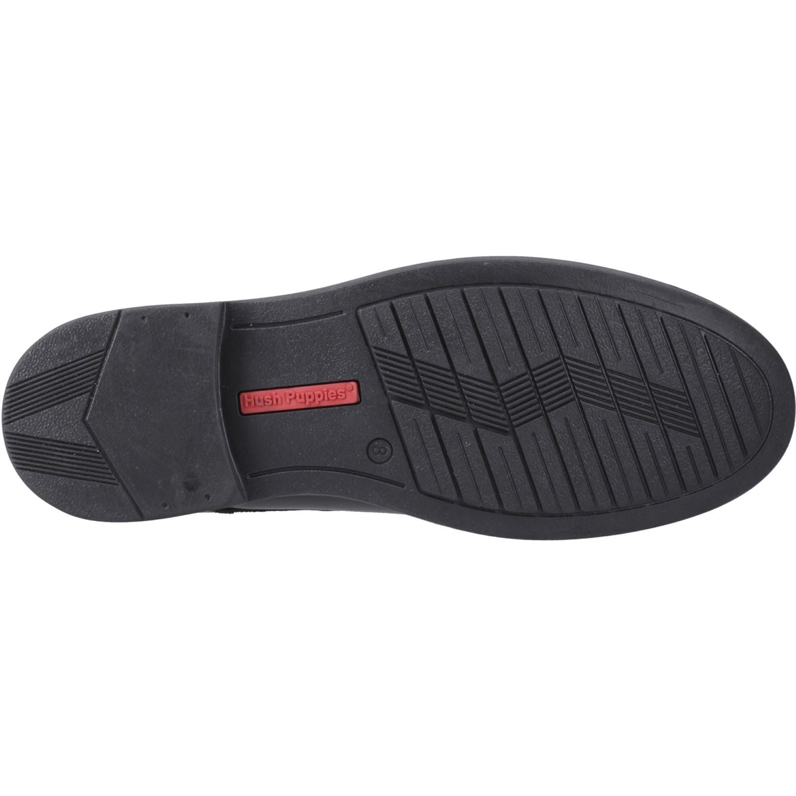Hush Puppies Tim Monk Leather Youth Boy's Black Shoes