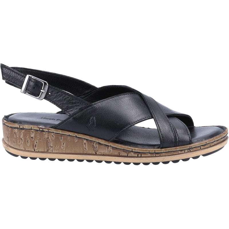 Hush Puppies Elena Leather Women's Black Wedges