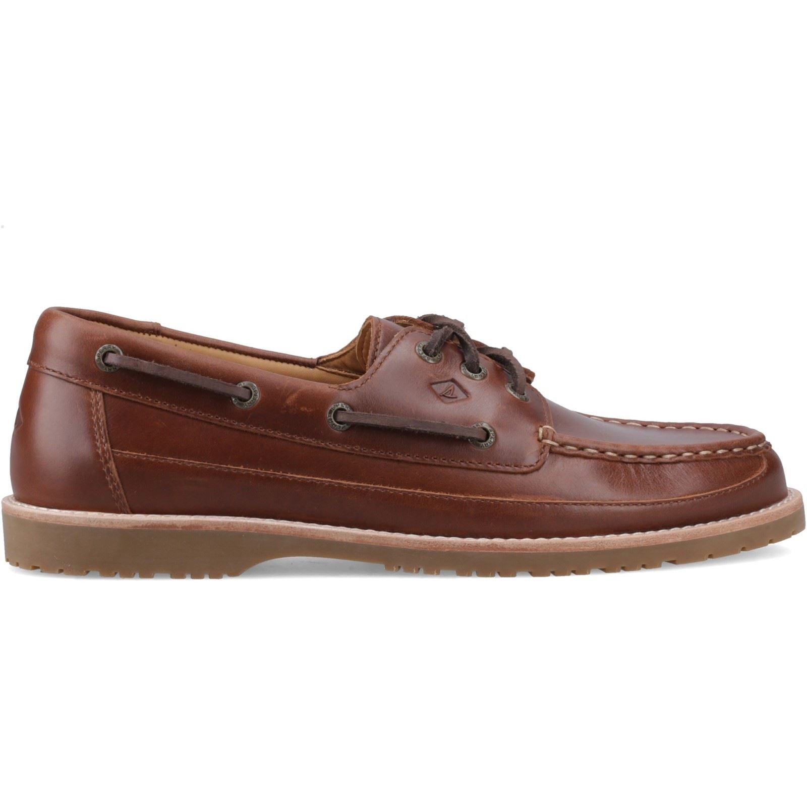 Sperry Mini Lug 3 Eye Leather Men's Brown Boat Shoes