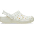 Crocs Classic Floral Cut Out Synthetic Chalk Clogs