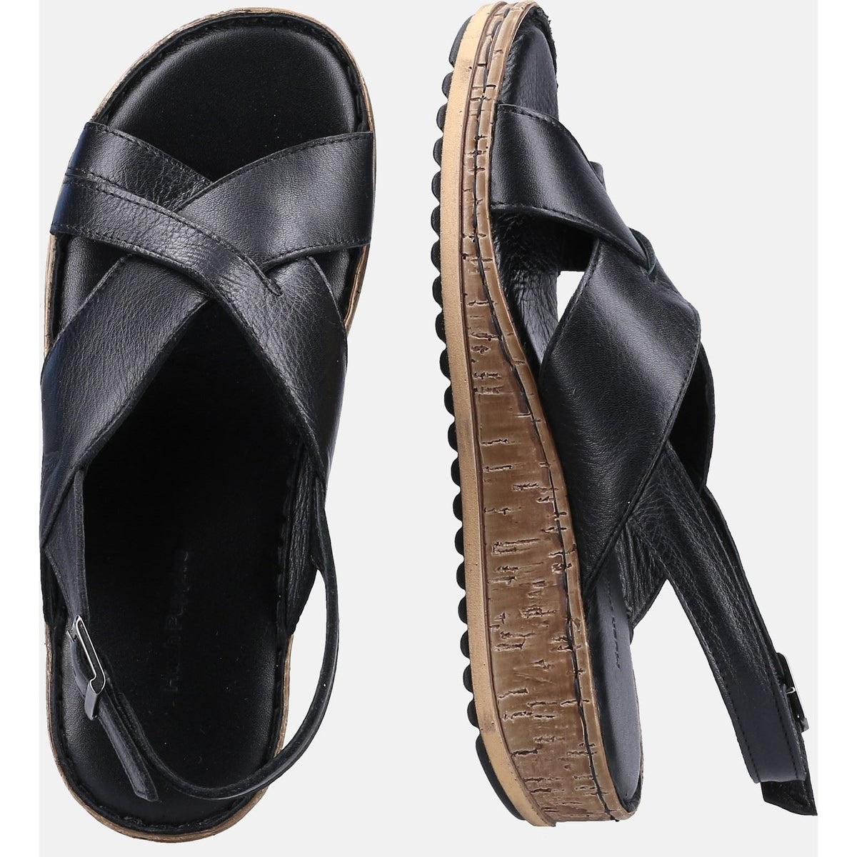 Hush Puppies Elena Leather Women's Black Wedges