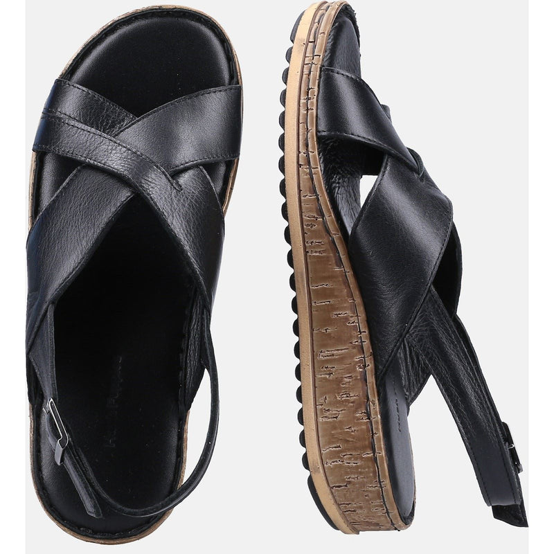 Hush Puppies Elena Leather Women's Black Wedges