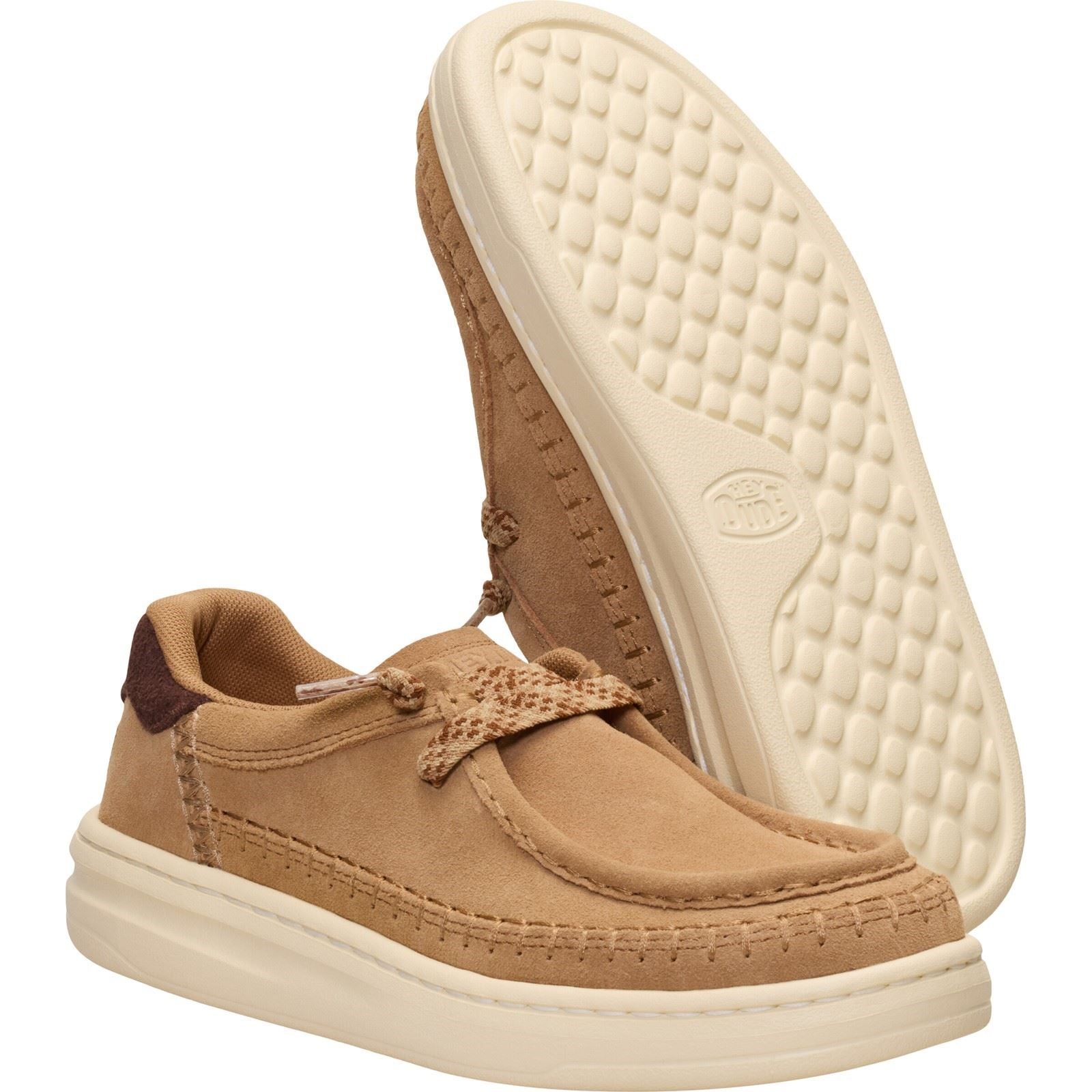 HEYDUDE Harper Moc Crafted Suede Women's Tan Moccasins Shoes