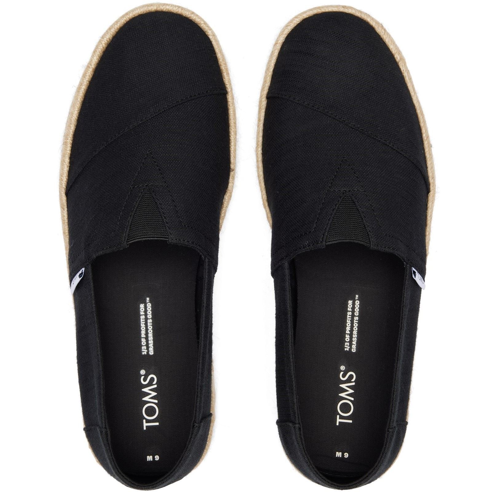 TOMS Alpargata Rope 2.0 100% Cotton Men's Black Espadrilles
