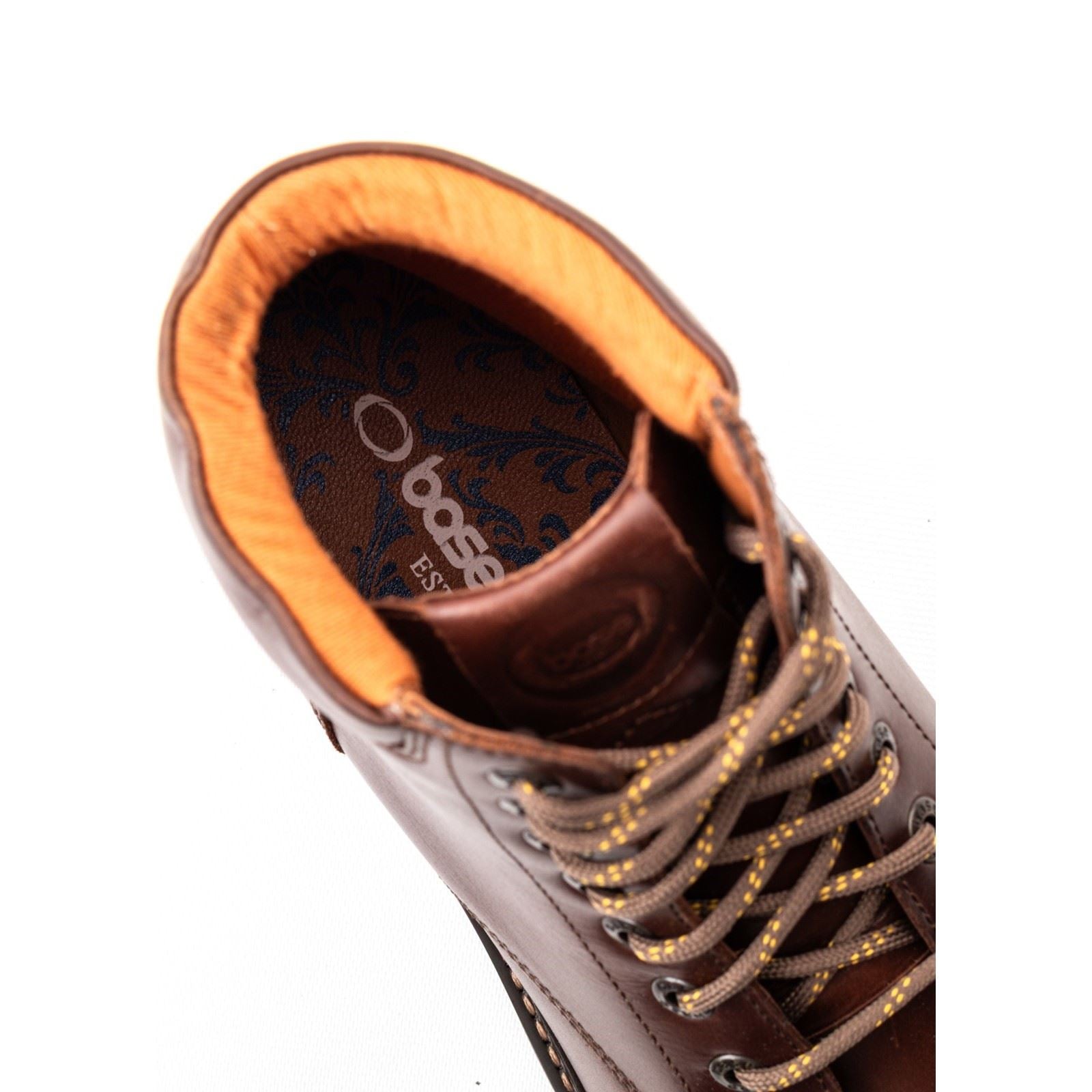 Base London Nickel Leather Men's Brown Ankle Boots
