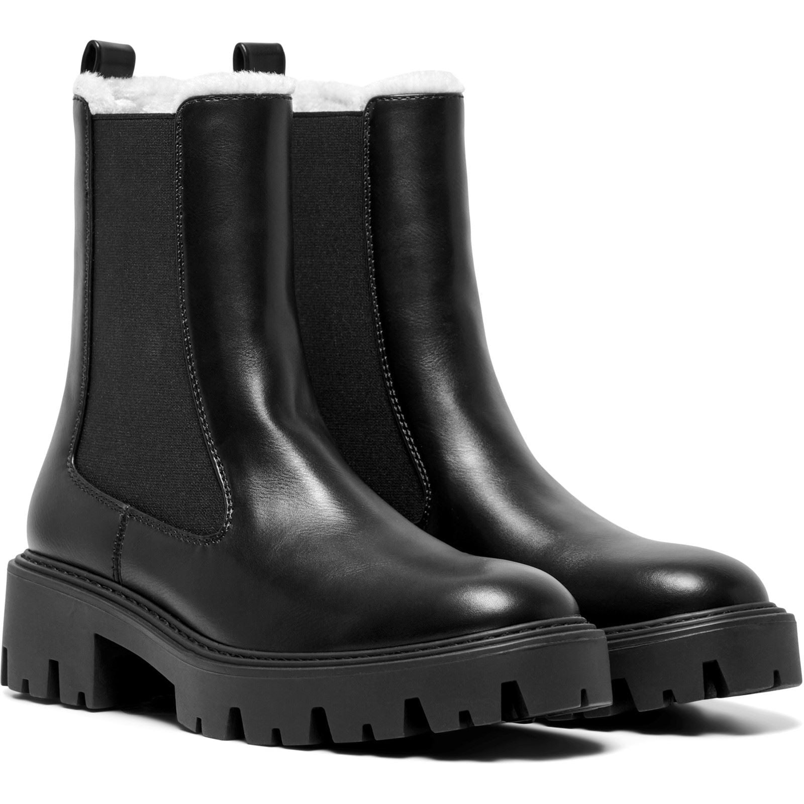 ONLY BETTY-9 WARM LINED Polyurethane Women's Black Heeled Ankle Boots