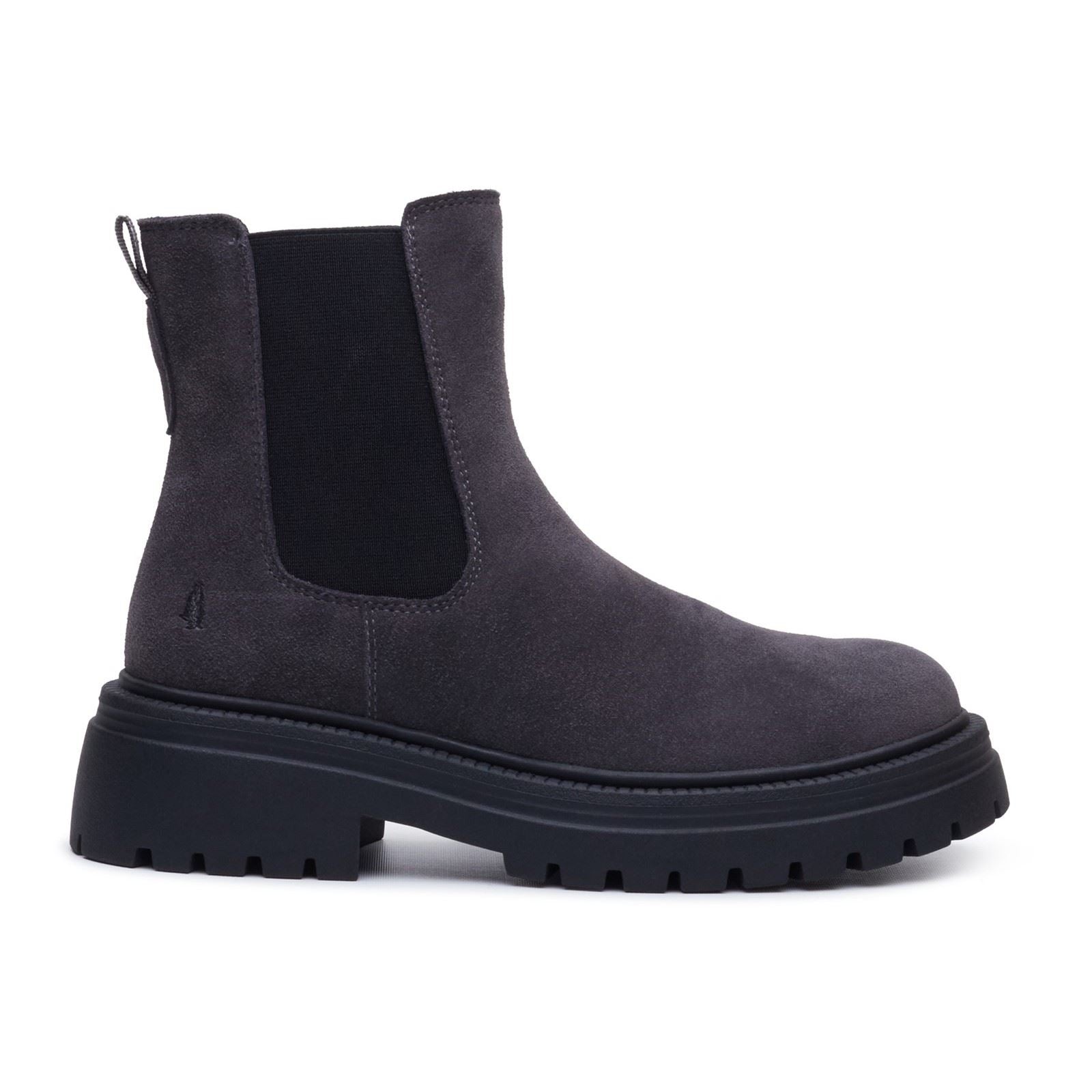 Hush Puppies Rose Chelsea Leather Women's Charcoal Heeled Chelsea Boots
