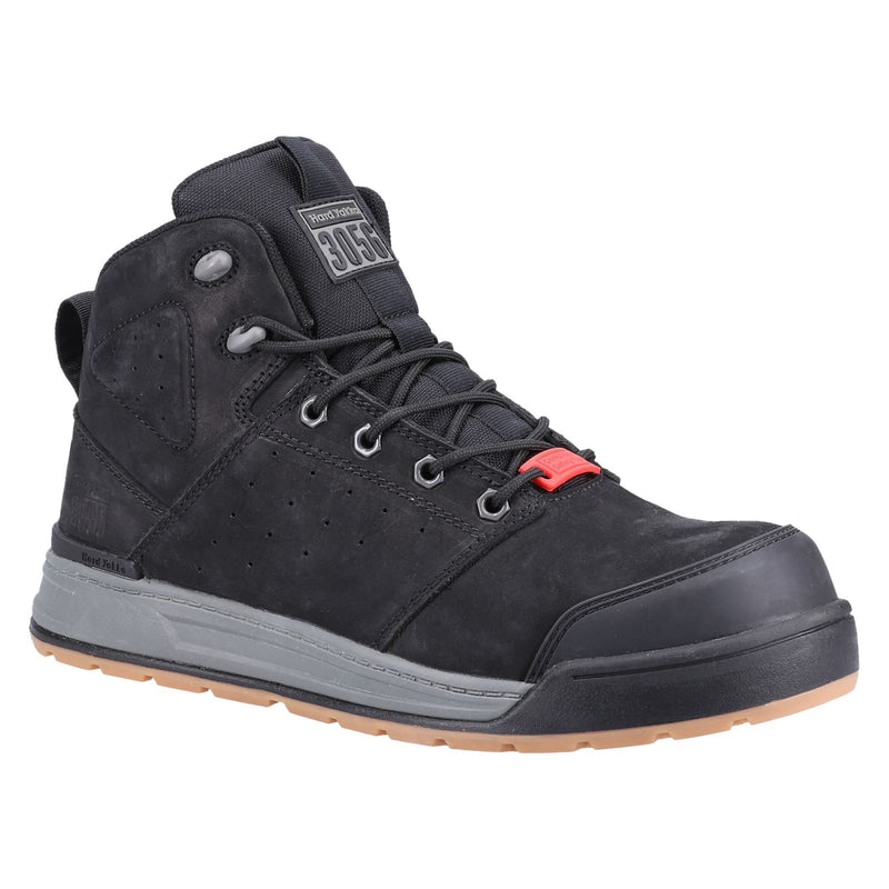 Hard Yakka 3056 Lace Zip Leather Black Safety Boots