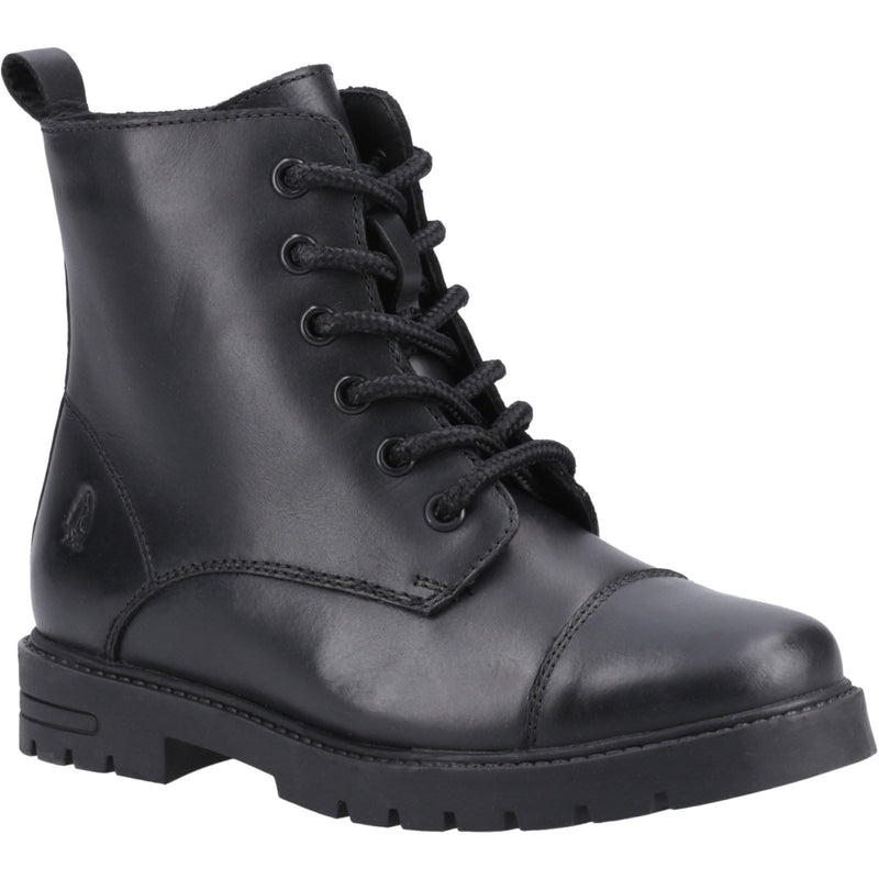 Hush Puppies Lauren Leather Junior Black Boots