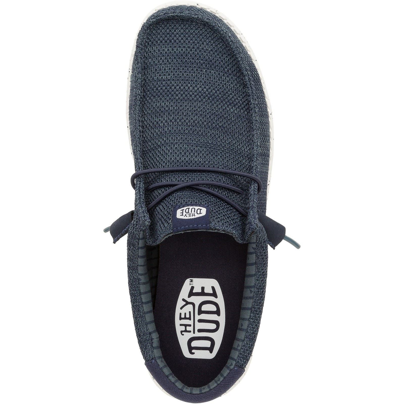 HEYDUDE Wally Stretch Mesh Synthetic Men's Navy Shoes