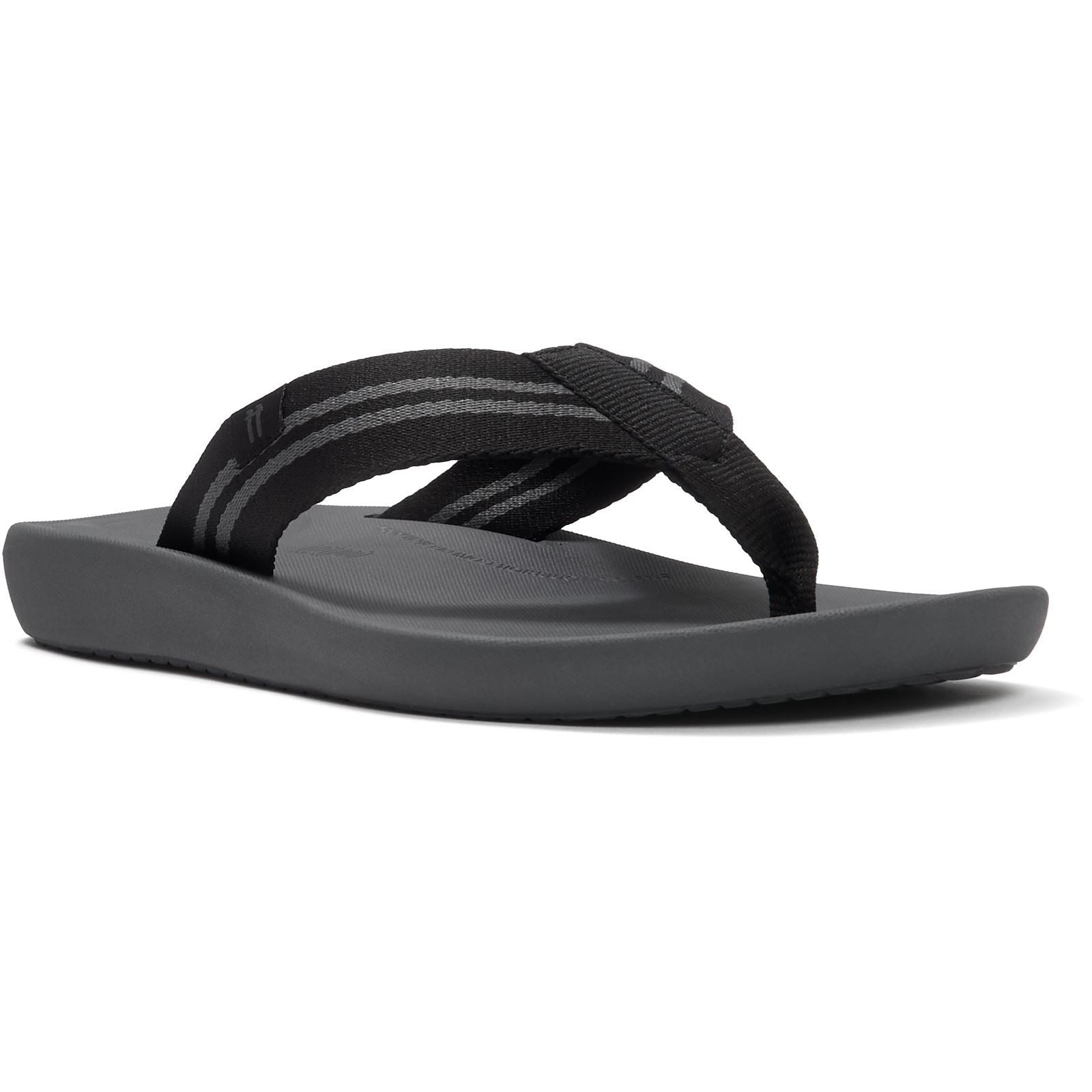 Fitflop iQushion Polyester Men's Black/Charcoal Flip Flops