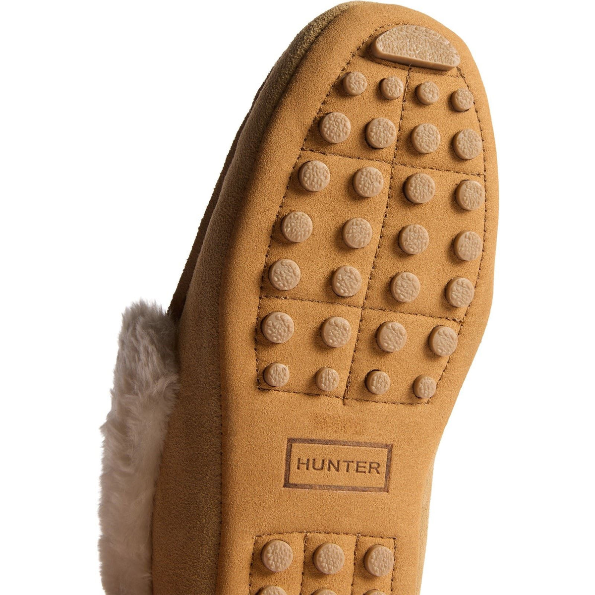 Hunter Moccasin Sherpa Suede Women's Natural Slippers