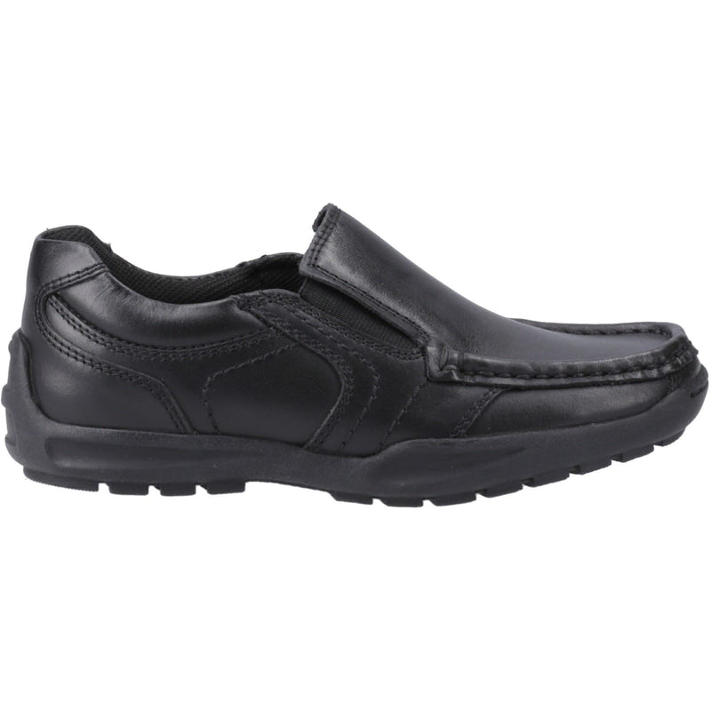 Hush Puppies Morgan Leather Junior Black Loafers