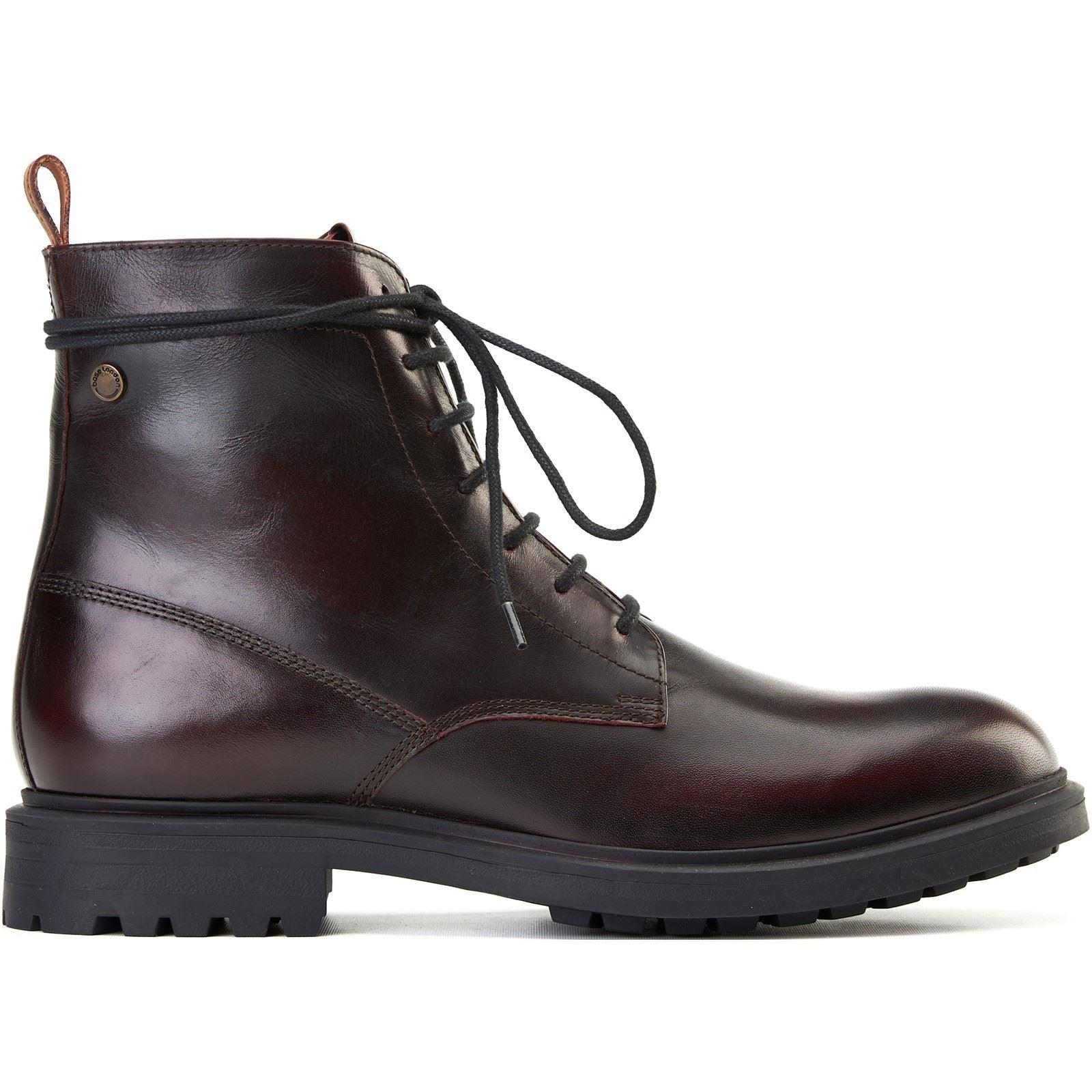Base London Brunel Leather Men's Wine Ankle Boots