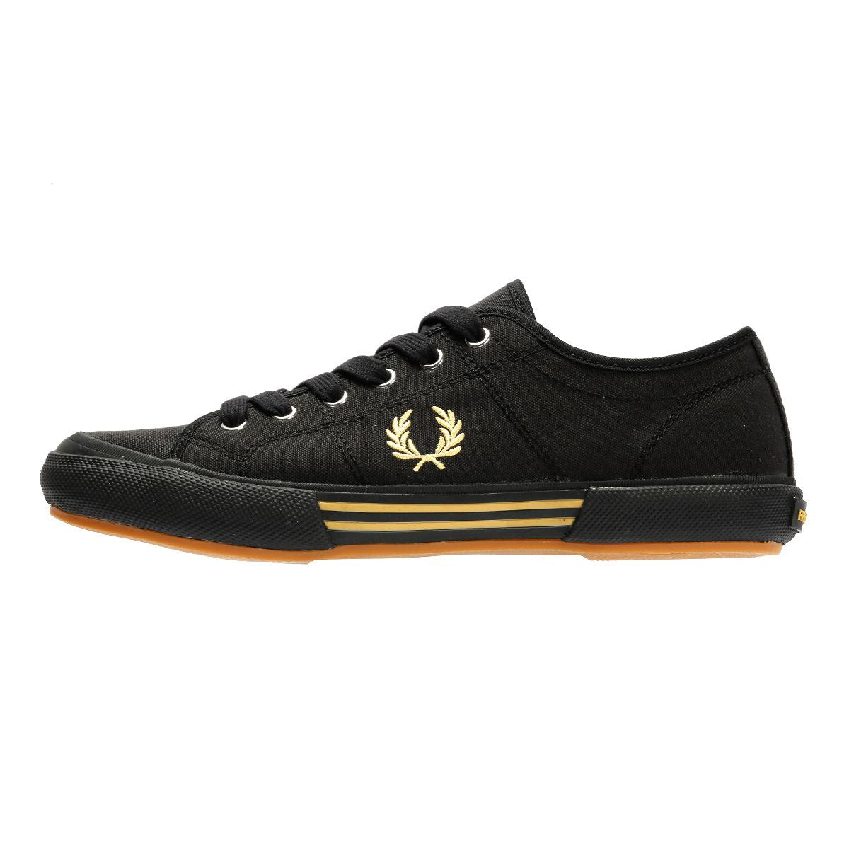 Fred Perry B708 Vintage Tennis Canvas Men's Black/Champagne Trainers