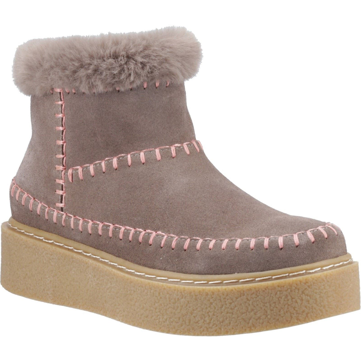 Hush Puppies Brielle Suede Women's Taupe Winter Ankle Boots