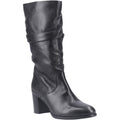 Hush Puppies Cosima Leather Women's Black Leather Heeled Knee High Boots
