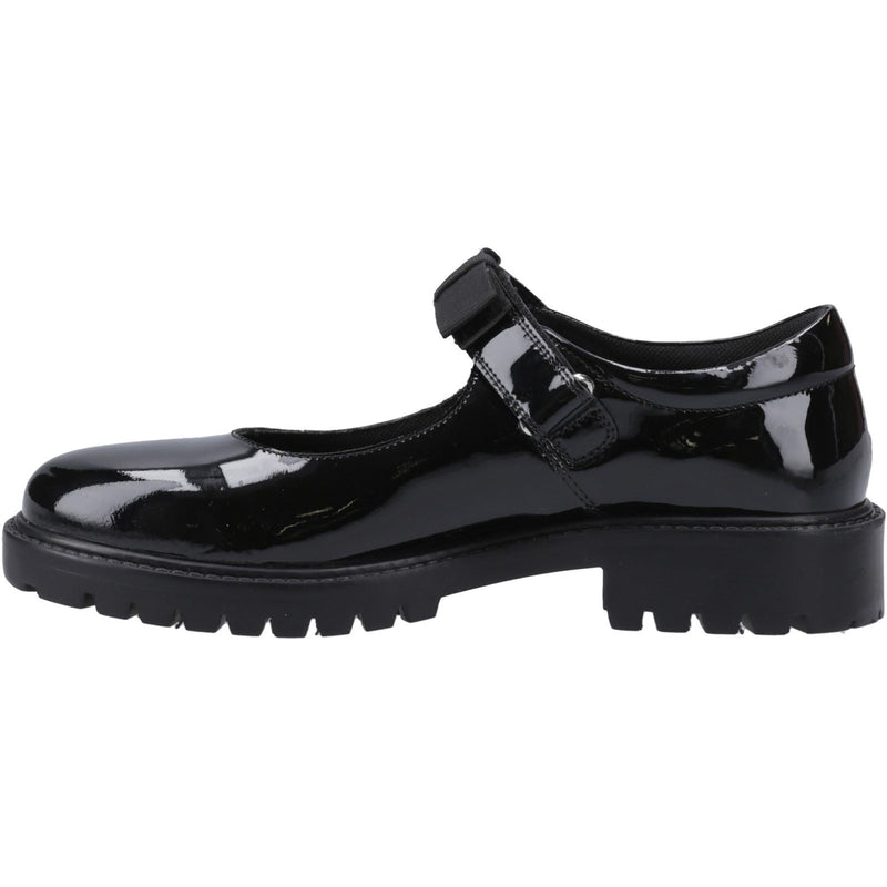 Hush Puppies Astrid Bow Patent Leather Youth Girl's Black Shoes