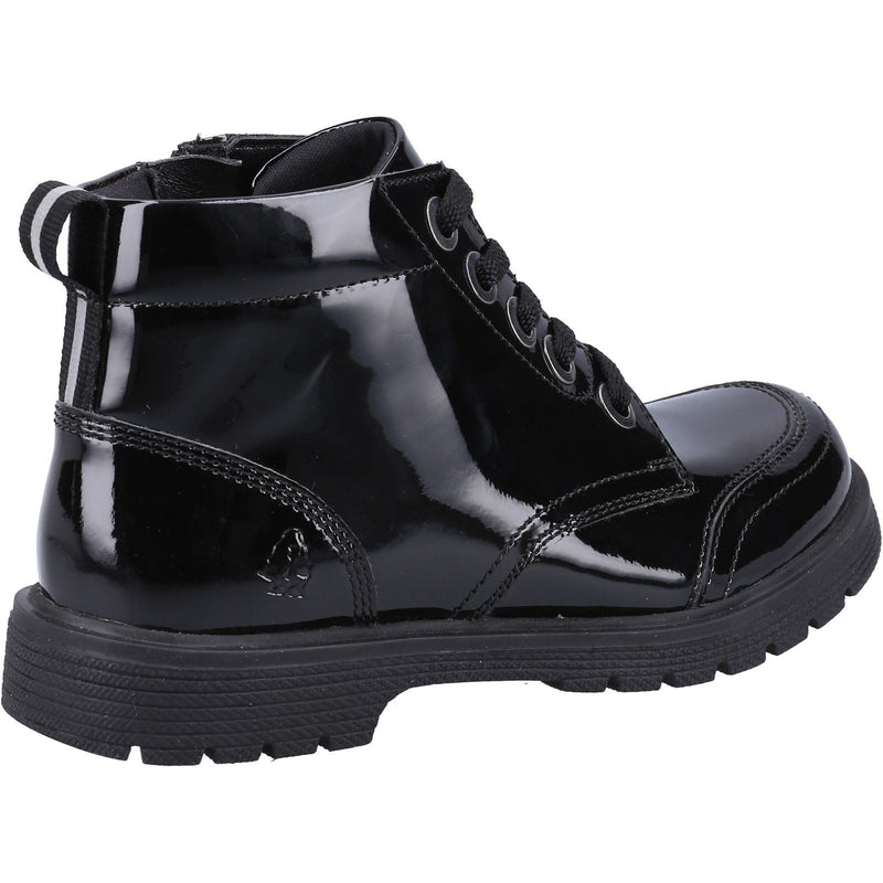 Hush Puppies Jolie Patent Leather Junior Black Boots