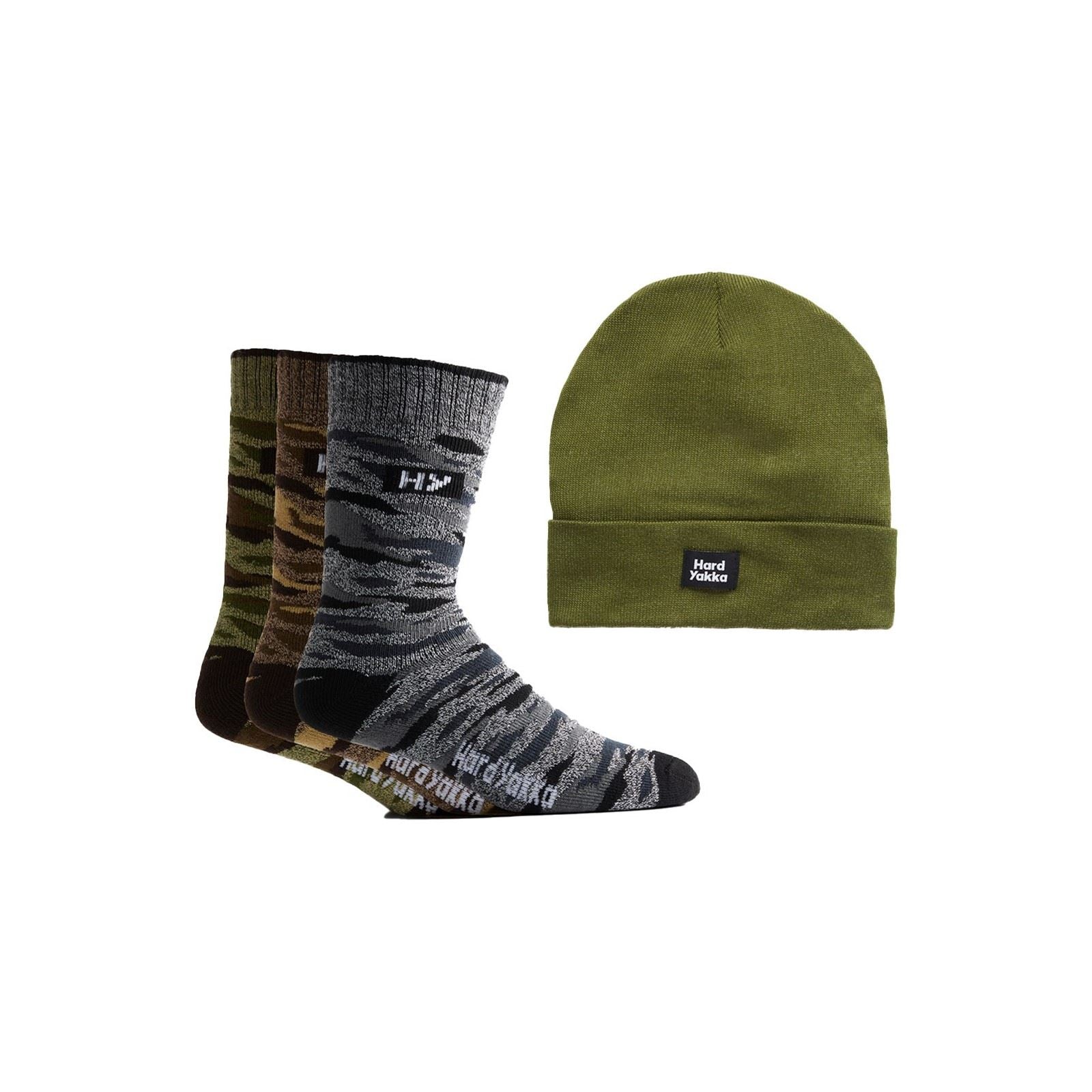 Hard Yakka Sock & Beanie Bundle Synthetic Green Hats & Socks Set