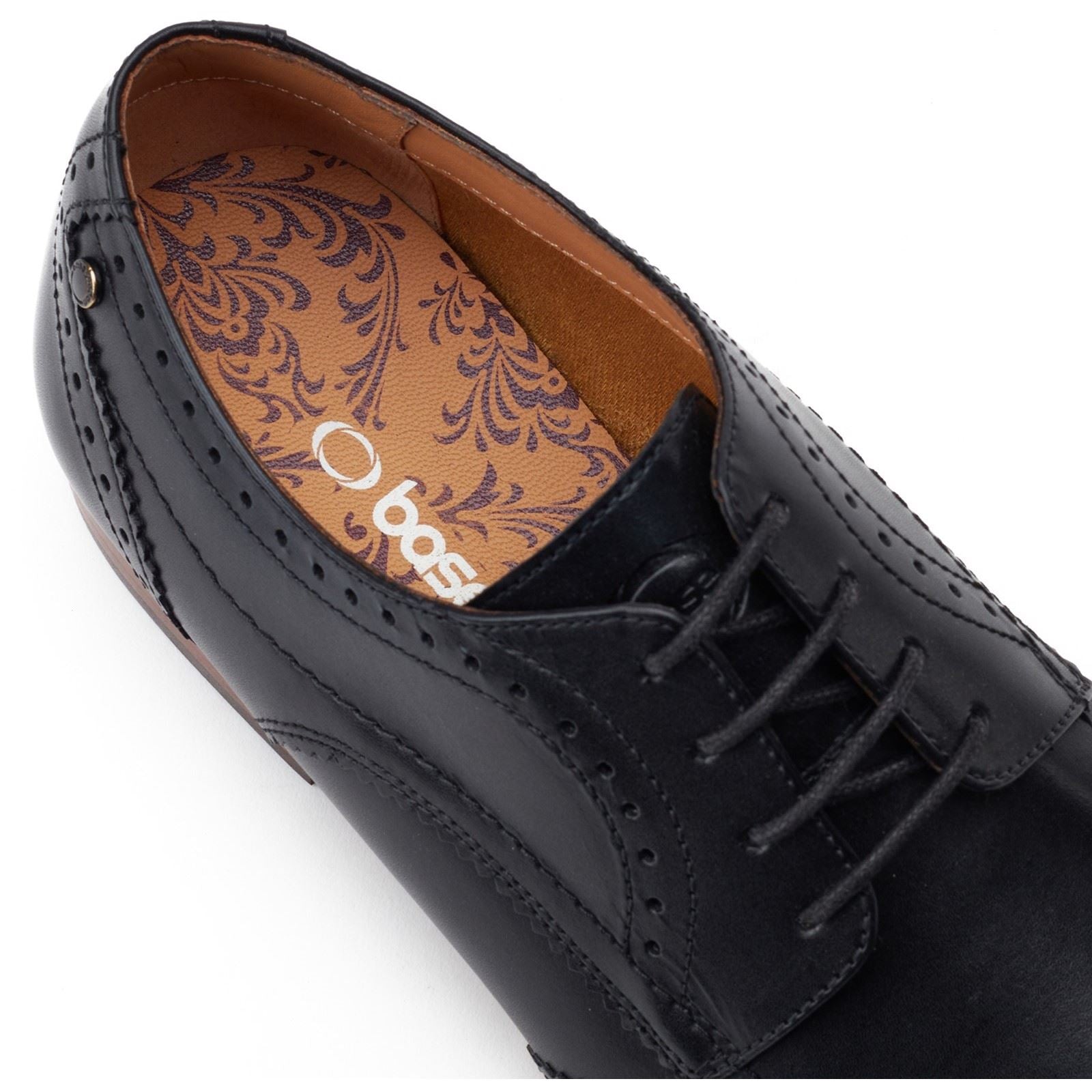 Base London Barbera Leather Men's Black Standard Brogues Shoes